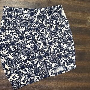 The Limited Navy and White Floral Skirt
